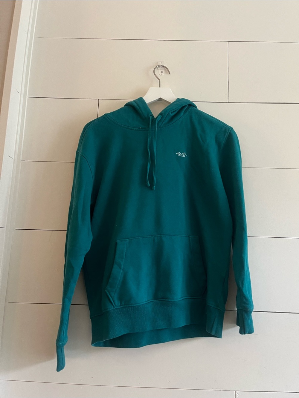 Hollister Teal Pullover Hoodie with Chest Logo